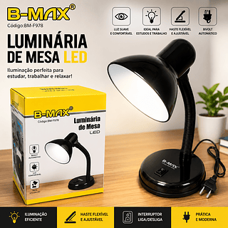 Luminária De Mesa Base Circular Qualidade，Bmax