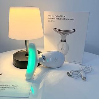 Massageador De Pescoço e Rosto LED Vibração Fototerapia Para Rejuvenescer Firmeza Anti-Rugas