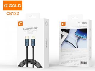 CABO DE CARGA RÁPIDA TURBO POWER 30W TIPO C PARA IOS 1 M METROS AGOLD