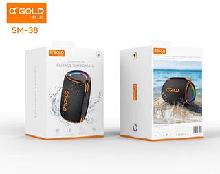 Caixa De Som Bluetooth A'gold 20W - À Prova D'àgua - Entrada para Cartão de Memória - Pendrive - TWS
