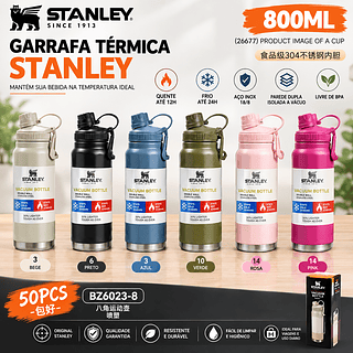 Garrafa térmica stanley 800ml(caixa 50pc✖️25reais=1250reais）
