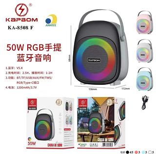 Caixa de som 50W Bluetooth Potente Led RGB Boost Bass Graves Potentes