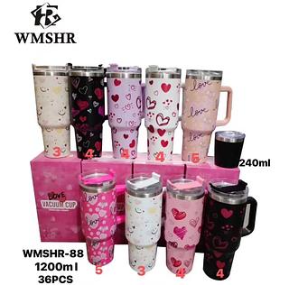 GARRAFA TERMICA 1200ML ESTAMPADA LOVE ♡（caxia36pc✖️34=1224reais）