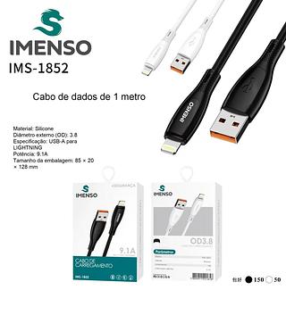 IMENSO Cabo de dados rapido de 1 metro USB para iPhone 9.1A