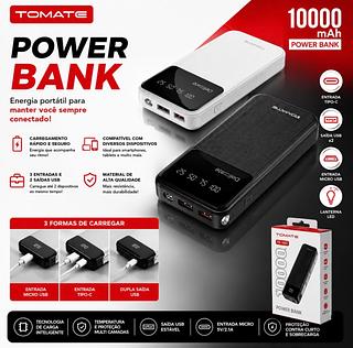 Power Bank Tomate 10000mah Modelo Tk1001 Carga Rpido