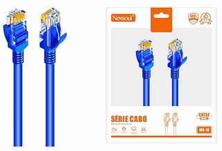Cabo De Rede 10Ethernet Rj45 Lan Cat5e Azul C/ 10Metros
