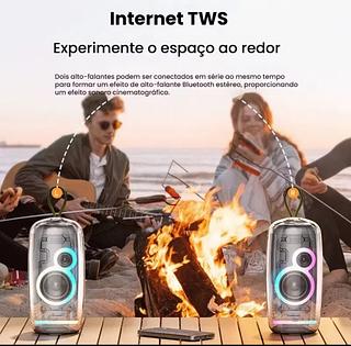 Caixa de som Transparente Led Rgb 20W Resistente Água IPX6 H MASTON AM46