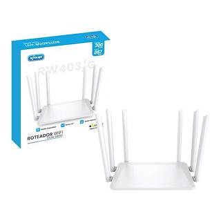 Roteador Wi-fi Branco 6 Antenas 1000mbps 5g Kp-rw403/g Knup