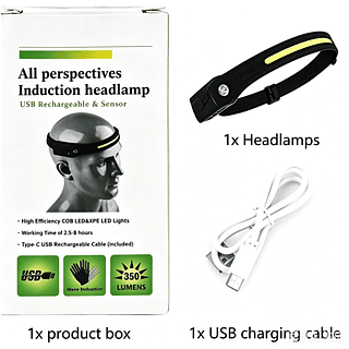 ￼Lanterna Led Recarregável Usb Pesca Profissional De Cabeça
