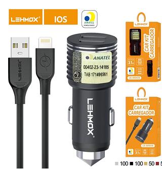 Carregador veicular rapido 3.1A 2usb para iphone gualidade bom LEHMOX