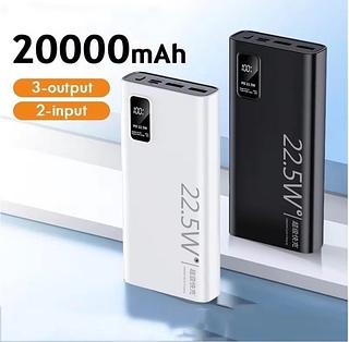 ￼Carregador Portátil Turbo Power Bank 20000mah 22.5W Carregamento Rápido Com Tela Lcd