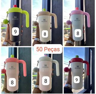 ￼Copo Térmico Colorido 700ml Tampa Vedada com Alça e Pingente