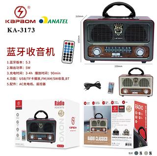 ￼Rádio Retrô Bluetooth Cor Aleatória Com controle remoto Grande