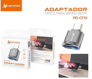 ￼Mini Adaptador USB-C Para Micro-SD TF Tipo C-ORIGINAL Peining