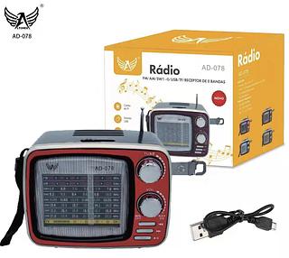 RadioRetro Vintage Fm Am Usb Sd Bateria 078 BLUETHOOL