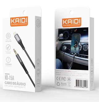 Cabo Áudio Auxiliar Lightning P2 Músicas Caixa Som Cel Carro-Kadi