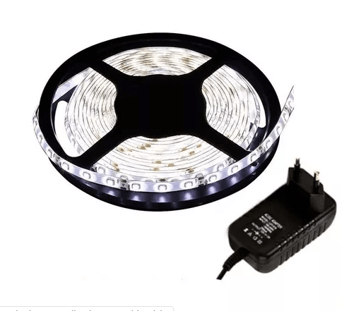 Fita Super Led 5050 Branco Frio 300 Leds 5m + Fonte Grátis