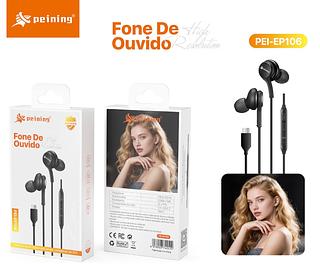 ￼Fone De Ouvido Tipo-C Com Microfone Intra Auricular Som Estéreo Compatível Android
