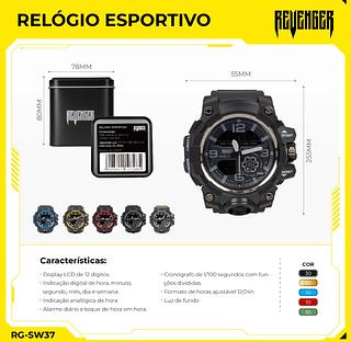 Relogio Masculino Esportivo Militar Digital Led Prova D'água com caxia —KNUP