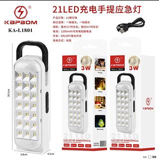 Luz De Emergência Led Recarregável Smd Com 21 Led