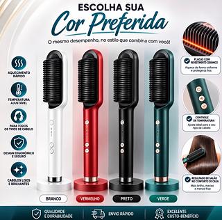 Escova Alisa E Modela Hair Straight Comb Profissional dj-043