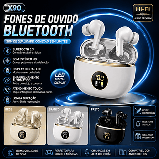 Fones De Ouvido Bluetooth X90 In-ear2026, Novo Modelo,