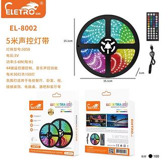 Fita De Led Colorida Com Controle Por Som 5m
