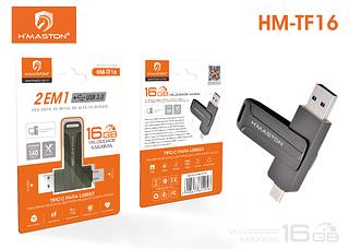 H'maston PenDrive 2 Em 1 Tipo C pen drive Memória Vara 16GB