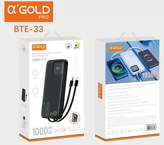 Bateria Portátil Power Bank 10000mAh 22.5W PD Carga Rápida 3.0 A'GOLD