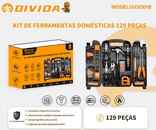 Kit 129 Peças Profissional com Maleta Portátil – Ferramentas para Reparos Domésticos e Automotivos