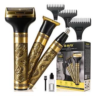 Máquina Dragão 3 Em 1 Para Barba, Bigode E Nariz Silencioso