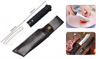faca Camping Pesca Fulltang Bainha Couro 24cm slk-af82