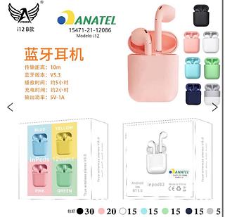 Fone Ouvido i12 Bluetooth 5.0 Conecta Automático altomex