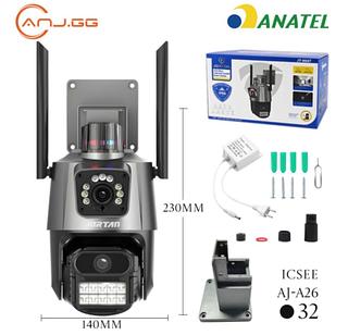 Câmera de Segurança Wi-fi Externa com Lente Dupla IP66 360° 4K 6MP - com App ICSEE
