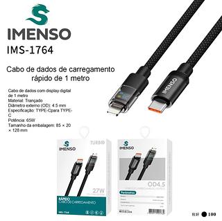 Cabo Tipo c iphone PD 100W Com Visor LED Cabo de Dados Carregamento Rápido—IMENSO
