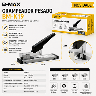GRAMPEADOR DE METAL EXTRA GRANDE - PRETO