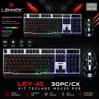 teclado game RGB KIT COM MOUCE LEHMOX