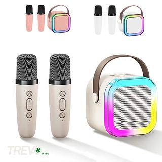 Mini Caixa De Som Com 2Microfone Sem Fio Bluetooth Karaokê com luz(caixa 60pcX28=1680