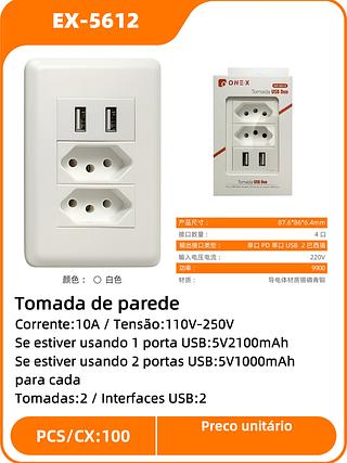 Tomada Usb De Parede Carregador Turbo Para Celular E Afins