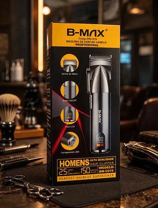 ￼Máquina De Cortar Cabelo Cortador Barbeador Aparador Profissional Acabamento Barba 8 Peças Elétrico