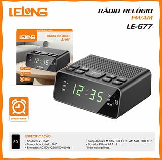 Relógio Led Rádio Fm Despertador Soneca Alto-falante
