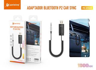 ￼Adaptador Peining Bluetooth P2 Car Sync USB Cabo Espiral