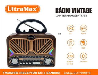 ￼Radio Retro bluetooth ,entrada usb,microsd，rgb ，com solar