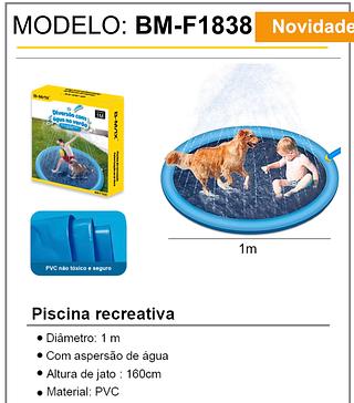 Piscina Tapete Chafariz Inflavel Agua Criança Cachorro Pet 1M—BMAX