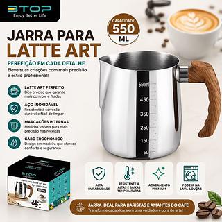 550ml 304 aço inoxidável Latte copo profissional café leite espuma copo tanque de leite grão de madeira alça Anti-escaldante c