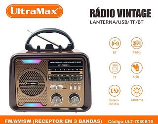 ￼Radio Retro bluetooth ,entrada usb,microsd，rgb ，com solar