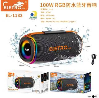 Caixa de Som 100W Bluetooth Portátil Alta Potência Para Exterior -