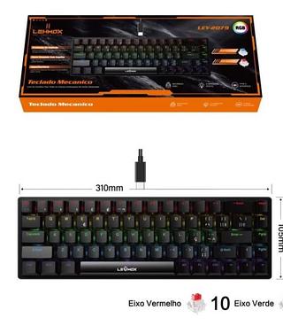 ￼Teclado Mecânico original Switch Rgb Usb Pc Ps4 Xbox LEY-079