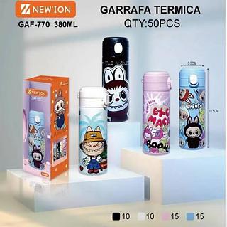 ￼Copo LABUBU CRIANCA Térmico Grande Capacidade 380ml Inox Série Nezha com Canudo